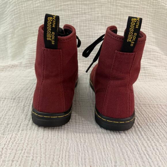Dr Martens Shoreditch Canvas High Top Size US 6 EU 37 Red Burgundy - Picture 3 of 9